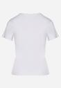 Biały T-shirt z Bawełny z Cyrkoniowym Wzorem Uliavira