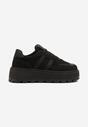 Czarne Sneakersy Typu Klasyczne Tenisówki na Grubej Podeszwie Nilmio