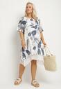 Rochie Bleumarin cu alb