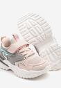 Różowe Buty Sportowe Sneakersy Clibee z Siateczkową Cholewką i Aplikacją Jenanovia