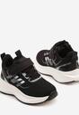 Czarno-Białe Buty Sportowe Sneakersy z Rzepem na Piankowej Podeszwie Naissina