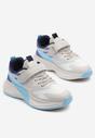 Szaro-Niebieskie Buty Sportowe Sneakersy z Geometrycznymi Zdobieniami Ulinaviela