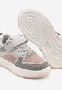 Szaro-Różowe Buty Sportowe Sneakersy Clibee Ozdobione Perforacją Pareldi