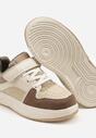 Beżowo-Zielone Buty Sportowe Sneakersy Clibee Ozdobione Perforacją Pareldi