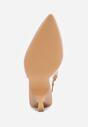Beżowe Sandały na Szpilce Bez Pięty Parsedi