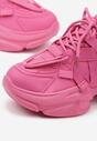 Fuksjowe Sneakersy na Grubej Podeszwie Ozdobione Tłoczeniem Soniella