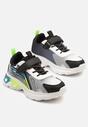 Czarno-Niebieskie Buty Sportowe Sneakersy z Geometrycznym Wzorem Clariana