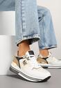 Biało-Czarne Sneakersy z Metaliczną Aplikacją Divisca