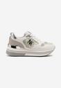 Biało-Zielone Sneakersy z Metaliczną Aplikacją Divisca