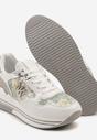 Biało-Zielone Sneakersy z Metaliczną Aplikacją Divisca