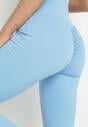 Niebieskie Legginsy Typu Dzwony z Wysokim Stanem Orralise