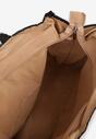 Ciemnobeżowa Plażowa Torebka Shopper z Plecionki Ozdobiona Napisem Lilauri