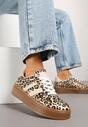 Panterkowe Sneakersy w Stylu Tenisówek z Geometrycznym Wzorem Avelresil