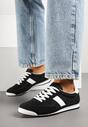 Czarne Sneakersy z Ozdobnym Paskiem Cleota