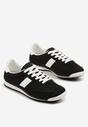 Czarne Sneakersy z Ozdobnym Paskiem Cleota