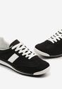 Czarne Sneakersy z Ozdobnym Paskiem Cleota