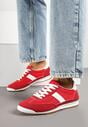 Czerwone Sneakersy z Ozdobnym Paskiem Cleota