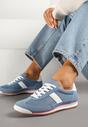 Niebieskie Sneakersy z Ozdobnym Paskiem Cleota