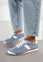 Niebieskie Sneakersy z Ozdobnym Paskiem Cleota