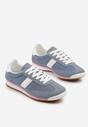 Niebieskie Sneakersy z Ozdobnym Paskiem Cleota