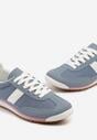 Niebieskie Sneakersy z Ozdobnym Paskiem Cleota