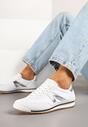 Białe Sneakersy z Geometrycznym Wzorem Clesanna