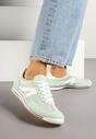 Jasnozielone Sneakersy z Geometrycznym Wzorem Clesanna