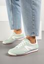 Jasnozielone Sneakersy z Geometrycznym Wzorem Clesanna