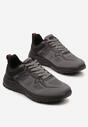 Szare Buty Sportowe Sneakersy z Geometrycznym Wzorem Odirina