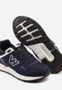 Granatowe Buty Sportowe Sneakersy z Geometryczną Naszywką Odoria