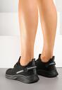 Czarne Buty Sportowe Sneakersy z Napisami i Tłoczeniem Odalira