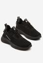 Czarne Buty Sportowe Sneakersy z Napisami i Tłoczeniem Odalira