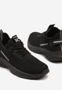 Czarne Buty Sportowe Sneakersy z Napisami i Tłoczeniem Odalira