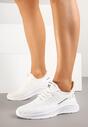 Białe Buty Sportowe Sneakersy z Napisami i Tłoczeniem Odalira