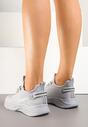 Szare Buty Sportowe Sneakersy z Napisami i Tłoczeniem Odalira