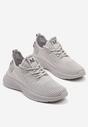 Szare Buty Sportowe Sneakersy z Napisami i Tłoczeniem Odalira