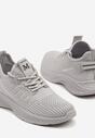 Szare Buty Sportowe Sneakersy z Napisami i Tłoczeniem Odalira