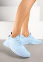 Jasnoniebieskie Buty Sportowe Sneakersy z Napisami i Tłoczeniem Odalira