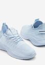 Jasnoniebieskie Buty Sportowe Sneakersy z Napisami i Tłoczeniem Odalira