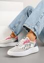 Szaro-Różowe Sneakersy z Nitami i Gwiazdą Viroti