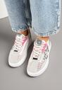 Szaro-Różowe Sneakersy z Nitami i Gwiazdą Viroti