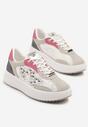 Szaro-Różowe Sneakersy z Nitami i Gwiazdą Viroti