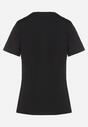Czarny T-shirt z Bawełny z Krótkim Rękawem i Naszywką w Kształcie Serca Viketta