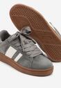 Ciemnoszare Buty Sportowe z Naturalnego Zamszu z Przeszyciami Palaviela