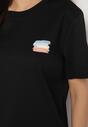 Czarny T-shirt z Małym Nadrukiem Tenalera
