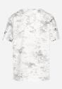 Biały T-shirt Bawełniany w Print w Motylki Tenorea