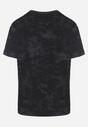 Czarny T-shirt Bawełniany w Print w Motylki Tenorea
