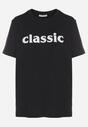 Czarny T-shirt z Bawełny z Aplikacją z Cyrkoniami Deraine