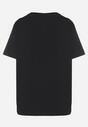 Czarny T-shirt z Bawełny z Aplikacją z Cyrkoniami Deraine