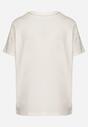 Biały T-shirt z Bawełny z Aplikacją z Cyrkoniami Deraine